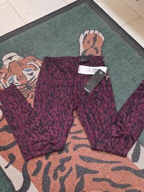 Head Purple Leopard Print Leggings - Athletic